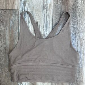 Joah Brown Taupe Ribbed Sports Bra